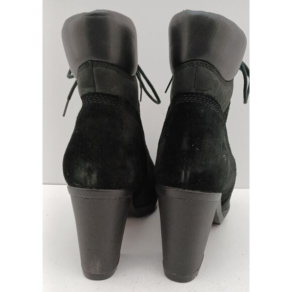 Timberland Boots Women's A1KD4 A2534 Black Suede Lace Up Block Heels US 8 - Picture 4 of 11